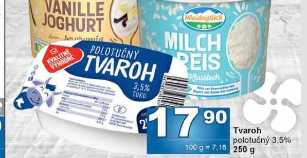 Tvaroh polotučný 3,5% 250g
