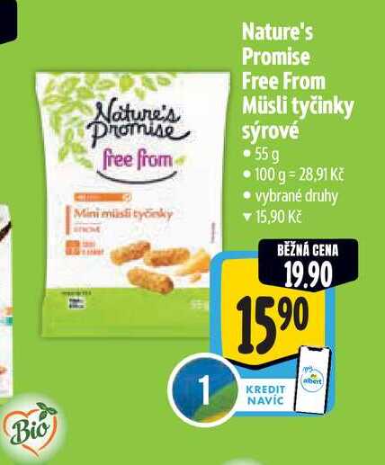  Nature's Promise free from Mini müsli tyčinky  55 g