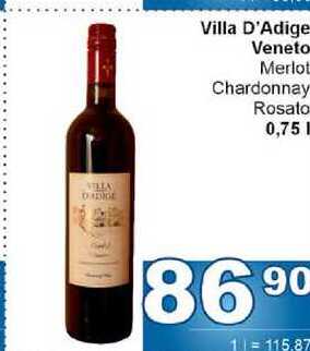 Villa D'Adige Veneto Merlot Chardonnay Rosato 0,75l