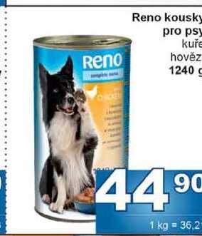 Reno kousky pro psy kuře hovězí 1240g