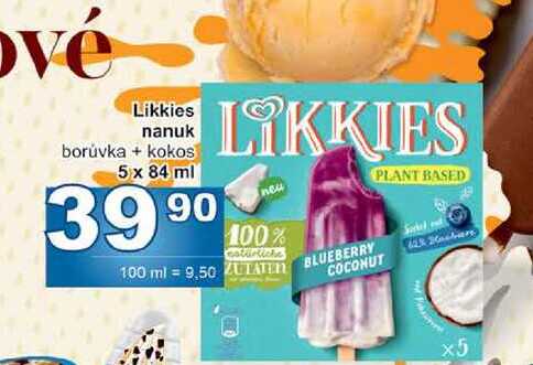 Likkies nanuk borůvka + kokos 5 x 84 ml 