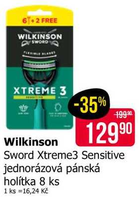 Wilkinson Sword Xtreme3 Sensitive jednorázová pánská holítka 8 ks 