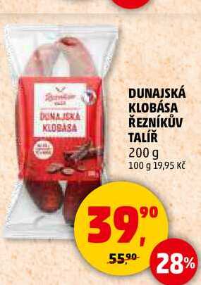DUNAJSKÁ KLOBÁSA ŘEZNÍKŮV TALÍŘ, 200 g 