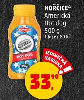 HOŘČICE Americká Hot dog, 500 g 