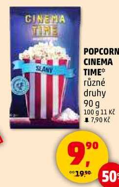 POPCORN CINEMA SEANY TIME různé druhy, 90 g 