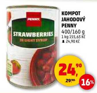KOMPOT JAHODOVÝ PENNY, 400/160 g 