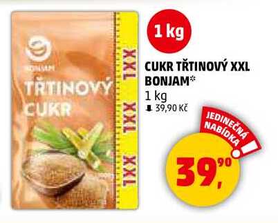 CUKR TŘTINOVÝ XXL BONJAM, 1 kg 
