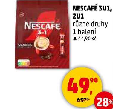 NESCAFÉ 3V1, 2V1 různé druhy, 1 balení  
