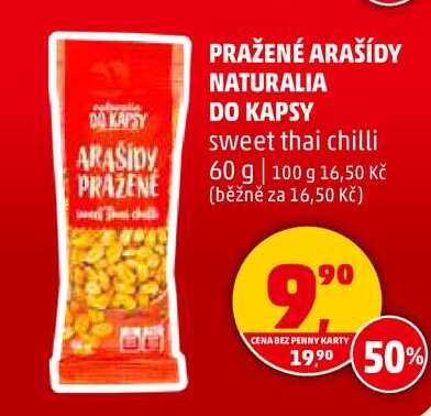 PRAŽENÉ ARAŠÍDY NATURALIA DO KAPSY sweet thai chilli, 60 g  