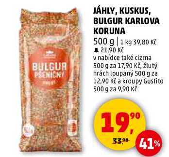 JÁHLY, KUSKUS, BULGUR KARLOVA KORUNA, 500 g