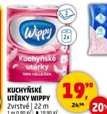 KUCHYŇSKÉ UTĚRKY WIPPY 2vrstvé, 22 m