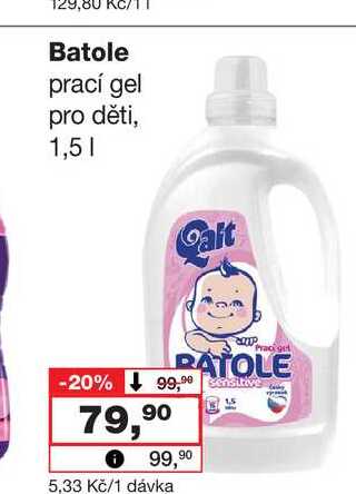 Batole prací gel pro děti, 1,5l