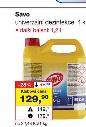 Savo univerzální dezinfekce, 4 kg