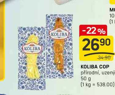 KOLIBA COP přírodní, uzený 50 g 