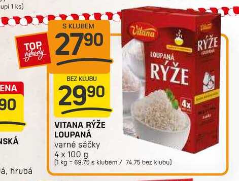 VITANA RÝŽE LOUPANÁ varné sáčky 4 x 100 g  