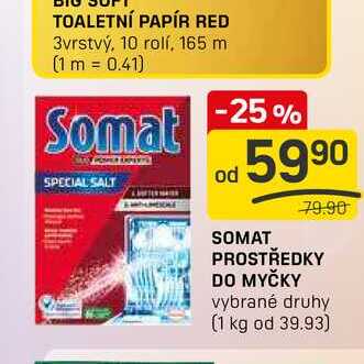 SOMAT PROSTŘEDKY DO MYČKY vybrané druhy
