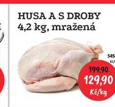 HUSA A S DROBY 4,2 kg, mražená cena za 1kg