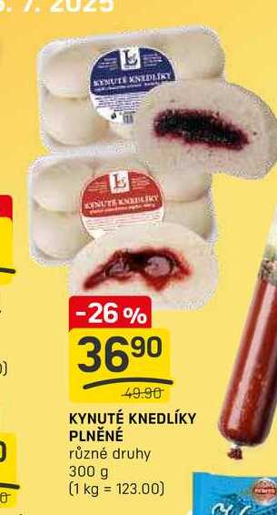 KYNUTÉ KNEDLÍKY PLNĚNÉ různé druhy 300 g 