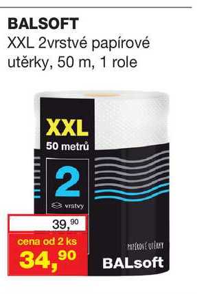 BALSOFT XXL 2vrstvé papírové utěrky, 50 m, 1 role 