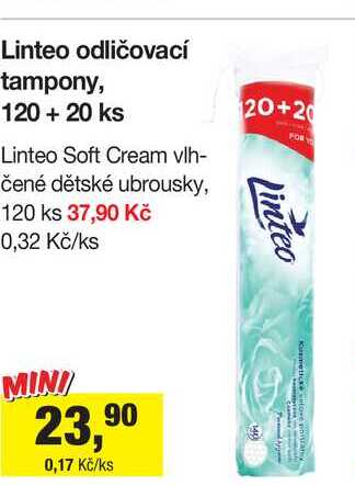 Linteo odličovací tampony, 120 + 20 ks