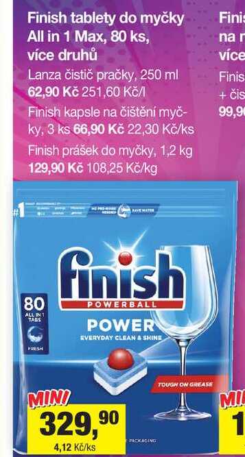 Finish tablety do myčky All in 1 Max, 80 ks, více druhů 