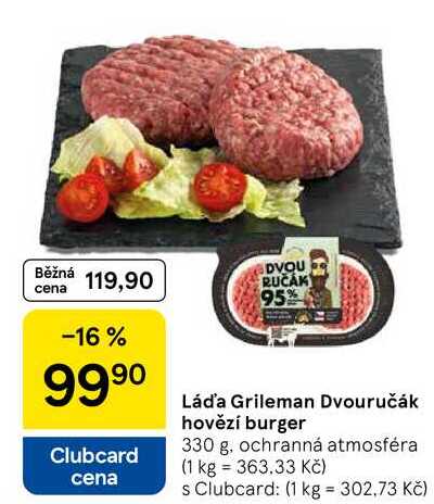 Láďa Grileman Dvouručák hovězí burger, 330 g