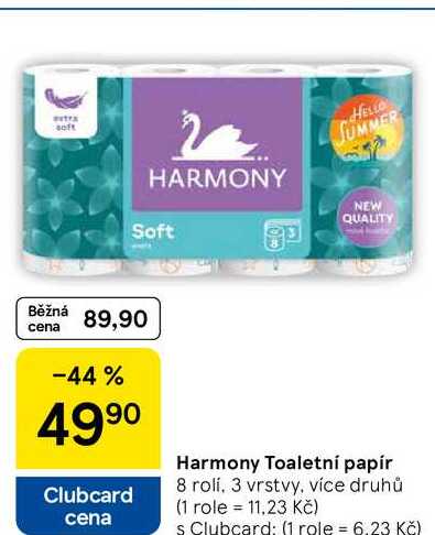 Harmony Toaletní papír, 8 rolí, 3 vrstvy, více druhů  
