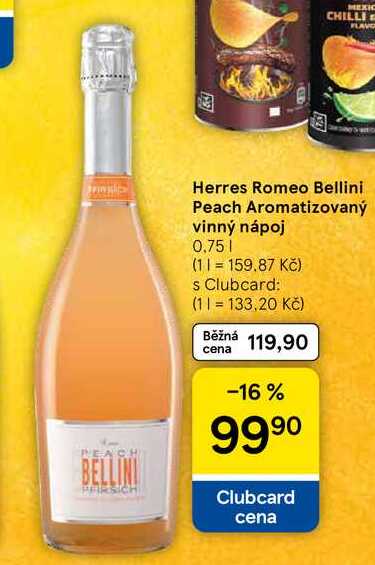 Herres Romeo Bellini Peach Aromatizovaný vinný nápoj, 0.75 l