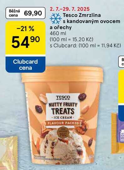 Tesco Zmrzlina s kandovaným ovocem a ořechy, 460 ml  