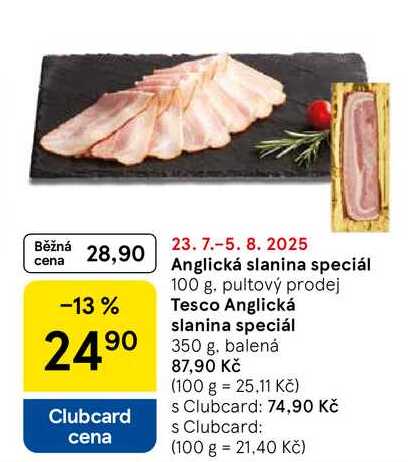 Anglická slanina speciál, 100 g