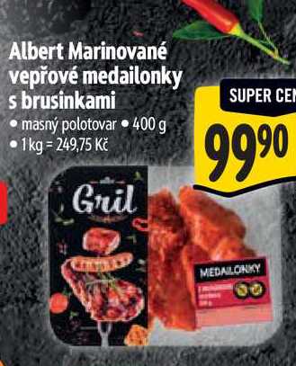 Albert Marinované vepřové medailonky s brusinkami 400 g