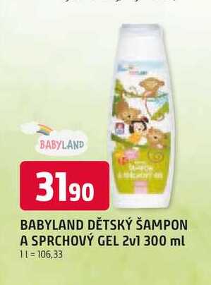 BABYLAND DĚTSKÝ ŠAMPON A SPRCHOVÝ GEL 2v1 300 ml 