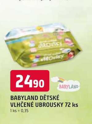 BABYLAND VLHČENÉ UBROUSKY 72 ks 