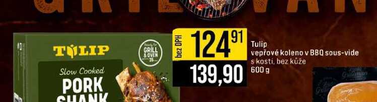 Tulip vepřové koleno v BBQ sous-vide s kosti, bez kůže 600 g 