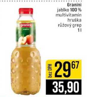 Granini jablko 100% multivitamin hruška růžový grep 1l