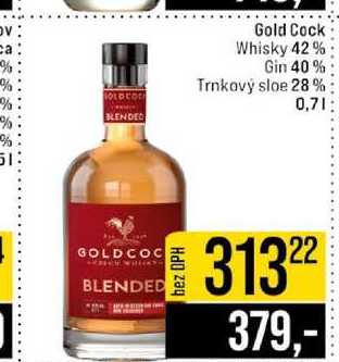 Gold Cock Whisky 42% Gin 40% Trnkový sloe 28% 0,7l