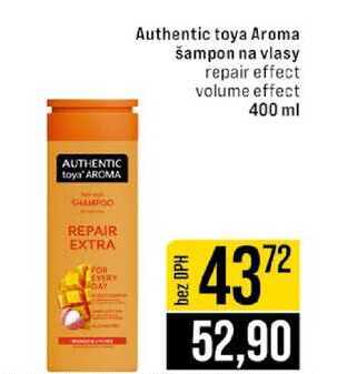 Authentic toya Aroma šampon na vlasy repair effect volume effect 400 ml 