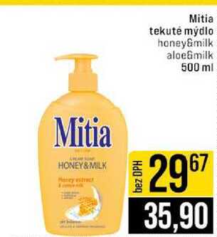 Mitia tekuté mýdlo honey&milk aloe&milk 500 ml 