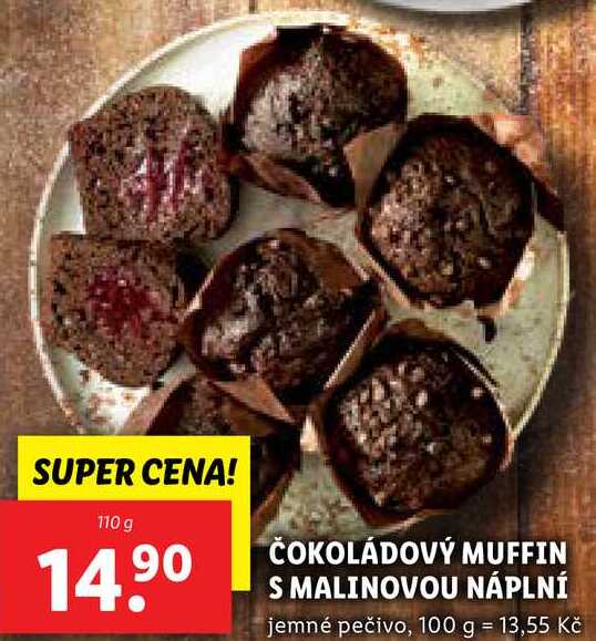 ČOKOLÁDOVÝ MUFFIN S MALINOVOU NÁPLNÍ, 110 g