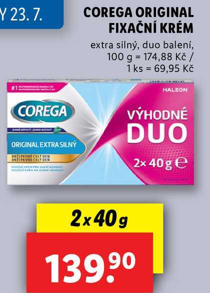 COREGA ORIGINAL FIXAČNÍ KRÉM, 2x 40 g 