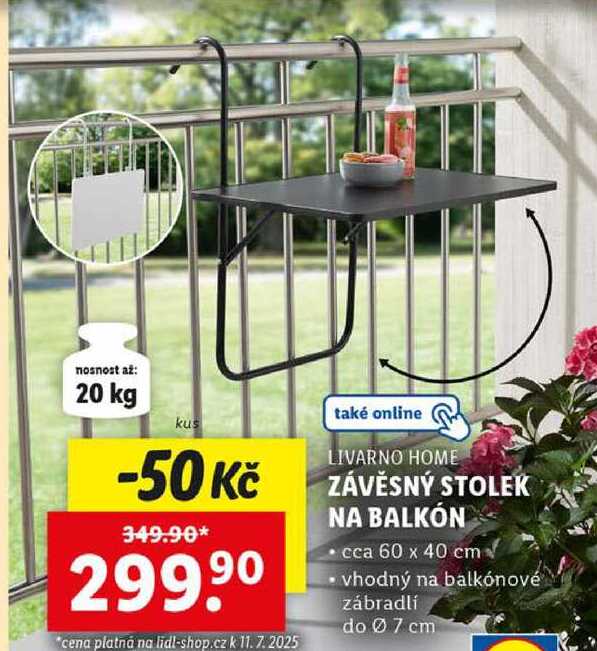 ZÁVĚSNÝ STOLEK NA BALKÓN 