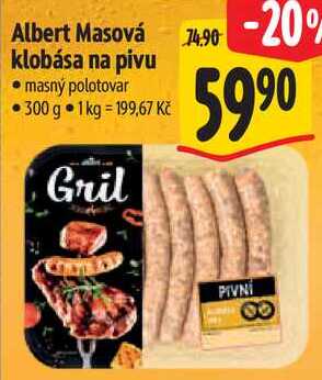 Albert Masová klobása na pivu, 300 g