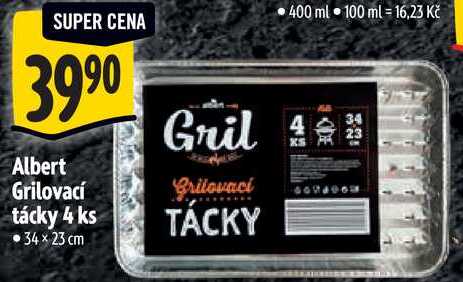 Albert Grilovací tácky, 4 ks 