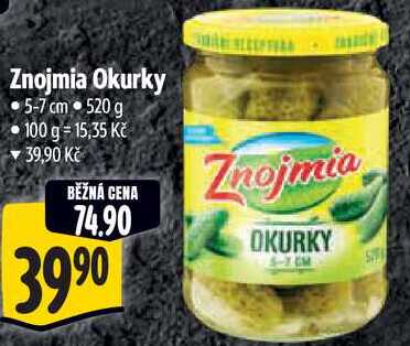Znojmia Okurky, 520 g 