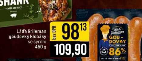 Láda Grileman goudovky klobásy se sýrem 450 g