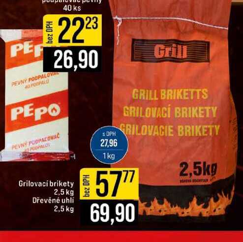 Grilovaci brikety 2,5 kg Dřevěné uhlí 2,5kg 