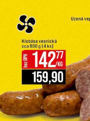 Klobása vesnická cca 800 g (4 ks) 