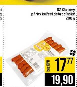 DZ Klatovy párky kuřecí debrecínské 200 g 