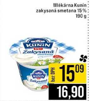 Mlékárna Kunín zakysaná smetana 15% 190 g 
