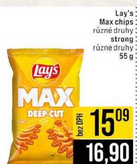 Lay's Max chips různé druhy strong různé druhy 55g 